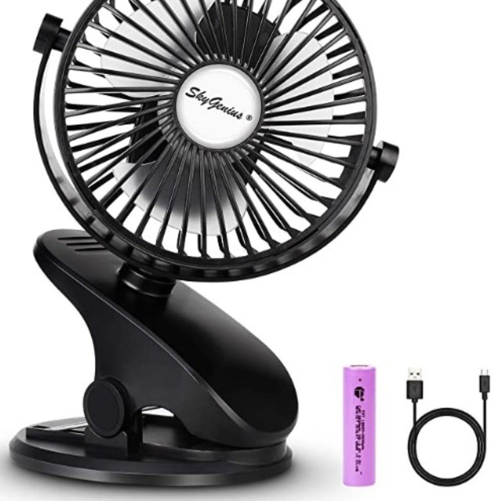 SkyGenius Battery Operated Stroller Fan, Rechargea